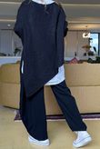 Made in Italy Big Softie Super Slant Knit Top Black 